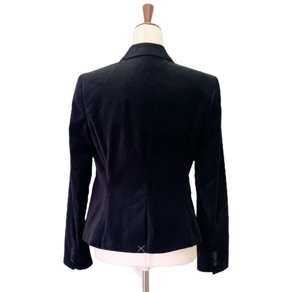 NWT Ann Taylor Black Velvet 2-Button Blazer Jacket Size 8 $179 Polka Dot Lining - Picture 3 of 16